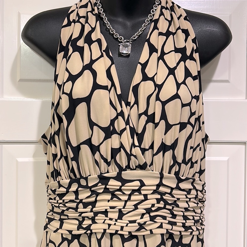 Evan Picone Halter Dress Animal Print Women’s Size 12